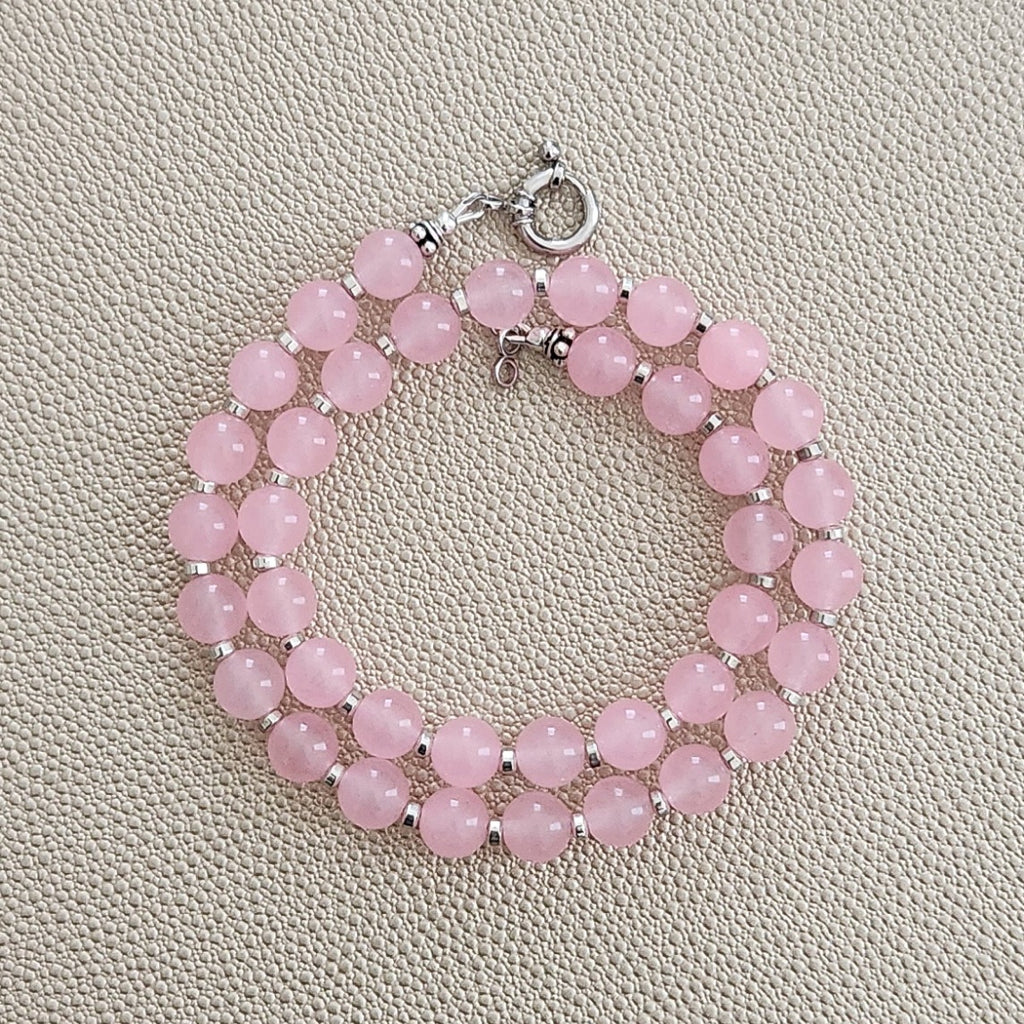 0--PINK JADE NECKLACE--16"