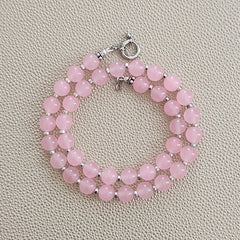 0--PINK JADE NECKLACE--16"