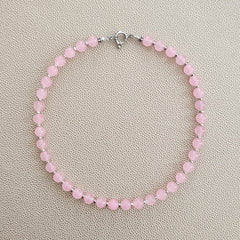 0--PINK JADE NECKLACE--16"