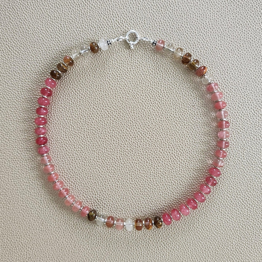 0--OMBRE ROSE GEMSTONE NECKLACE--16"