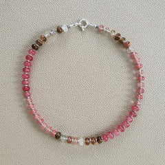 0--OMBRE ROSE GEMSTONE NECKLACE--16"
