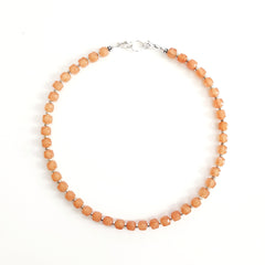 0--ORANGE JADE NECKLACE--16"