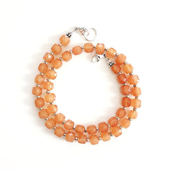 0--ORANGE JADE NECKLACE--16"