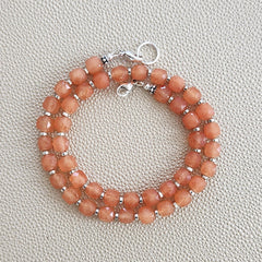 0--ORANGE JADE NECKLACE--16"