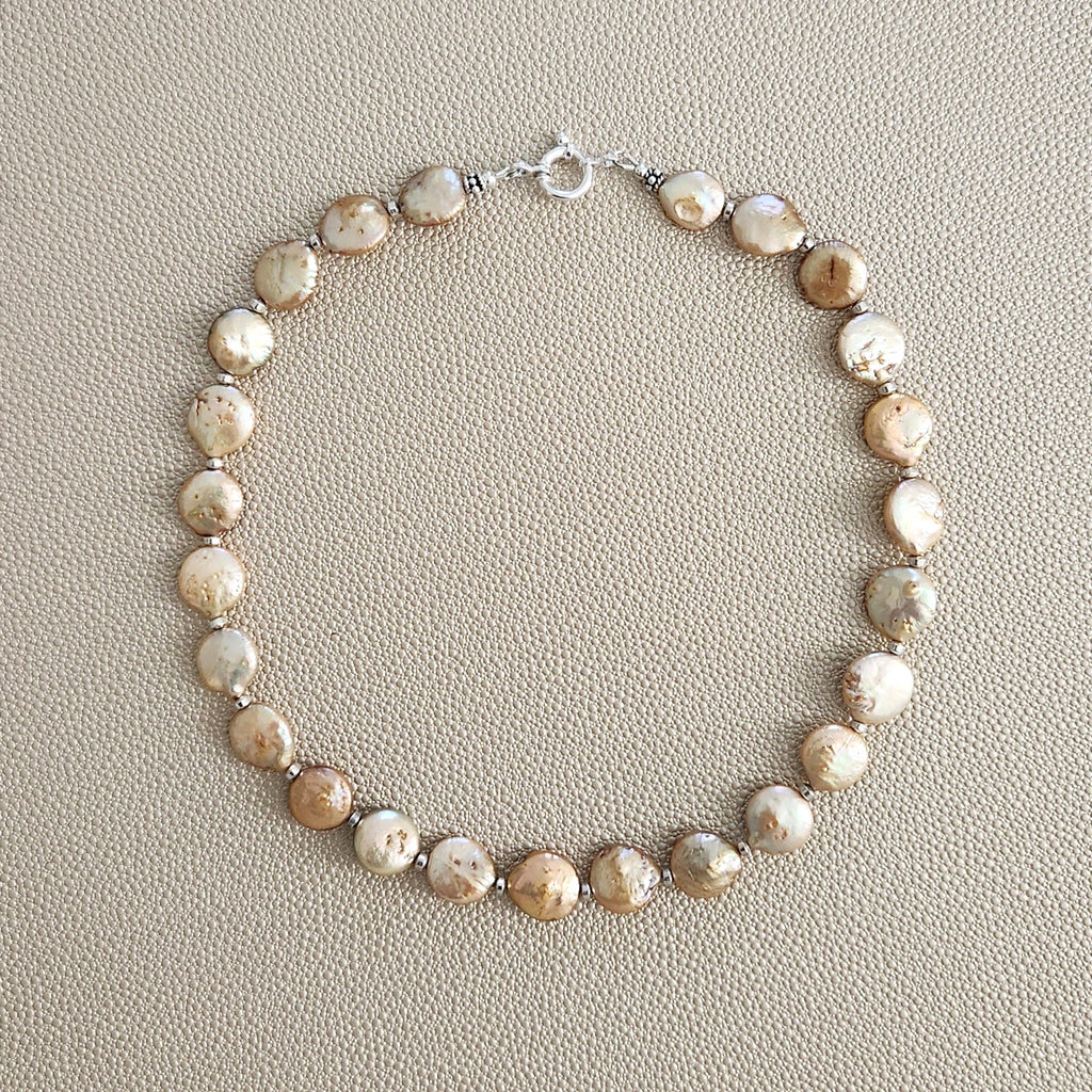 0--GOLD PEARL NECKLACE--16"