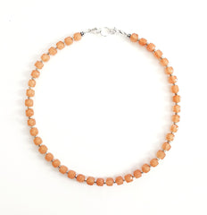 0--ORANGE JADE NECKLACE--16"