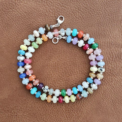 0--JELLYBEAN COLORS MIXED GEMSTONE NECKLACE-20"