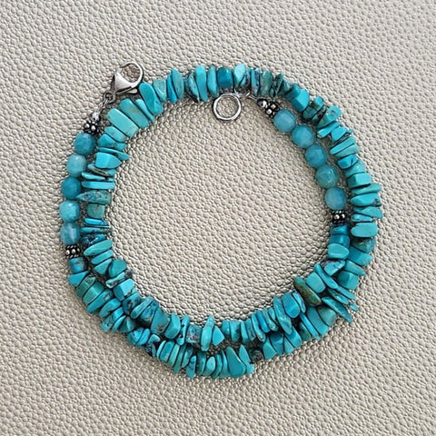 MINI TURQUOISE CHIP NECKLACE--16"