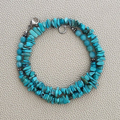 MINI TURQUOISE CHIP NECKLACE--16"