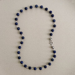 00--10MM LAPIS LAZULI NECKLACE-26"