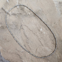 925 VINTAGE SILVER BEAD NECKLACE-21"