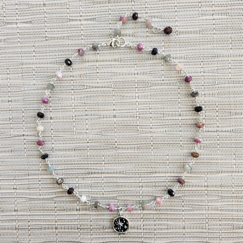 TOURMALINE NECKLACE W/ NORTH STAR PENDANT-17"