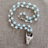 AMAZONITE NECKLACE WITH BULL SKULL-28"