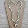 AMAZONITE NECKLACE WITH BULL SKULL-28"