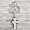 CARVED FLORAL CROSS ON 925 SILVER CHAIN