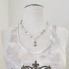 MORGANITE NECKLACE WITH 925 SILVER BUDDHA-19"