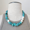 TURQUOISE NUGGET NECKLACE-16IN