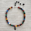 7--MIXED AGATE NECKLACE WITH OM HAND-17"