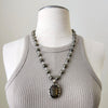 1--PYRITE NECKLACE WITH BUDDHA PENDANT-24"