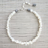 2--MOTHER OF PEARL NECKLACE WITH BUDDHA BEADS-16IN