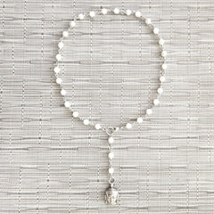 2--MOTHER OF PEARL NECKLACE WITH BUDDHA-16"