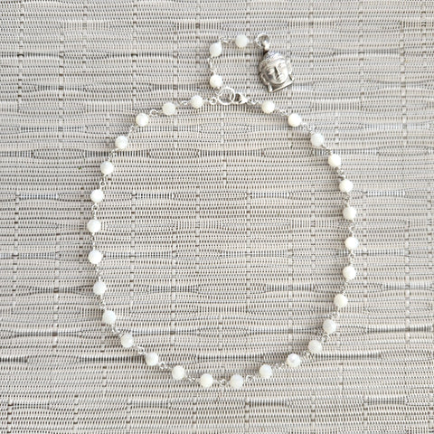 2--MOTHER OF PEARL NECKLACE WITH BUDDHA-16"