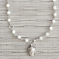 2--MOTHER OF PEARL NECKLACE WITH BUDDHA-16"