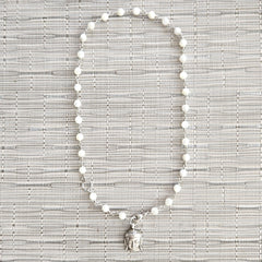 2--MOTHER OF PEARL NECKLACE WITH BUDDHA-16"