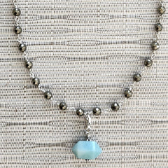 2--PYRITE NECKLACE WITH AMAZONITE PRISM