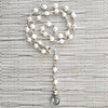 4--WHITE PEARL NECKLACE WITH BUDDHA-16"