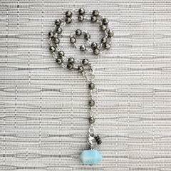 8--PYRITE NECKLACE WITH AMAZONITE PRISM