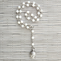 2--MOTHER OF PEARL NECKLACE WITH BUDDHA-16"