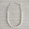 3--WHITE PEARL NECKLACE WITH PINK CZ