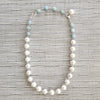 3--WHITE PEARL NECKLACE WITH AMAZONITE