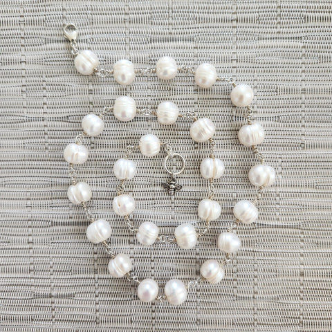 WHITE PEARL NECKLACE-24"