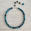 BLUE TIGERS EYE NECKLACE-16IN