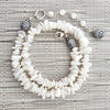 2--MOTHER OF PEARL NECKLACE WITH BUDDHA BEADS-16IN