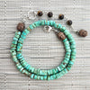 1--TURQUOISE HEISHI NECKLACE-16IN