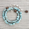 1--LARIMAR NECKLACE WITH BUDDHA BEADS-16IN
