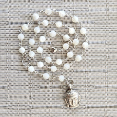 8--MOTHER OF PEARL NECKLACE WITH BUDDHA-16"