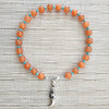 0--ORANGE AGATE NECKLACE WITH 925 TIGER CLAW PENDANT