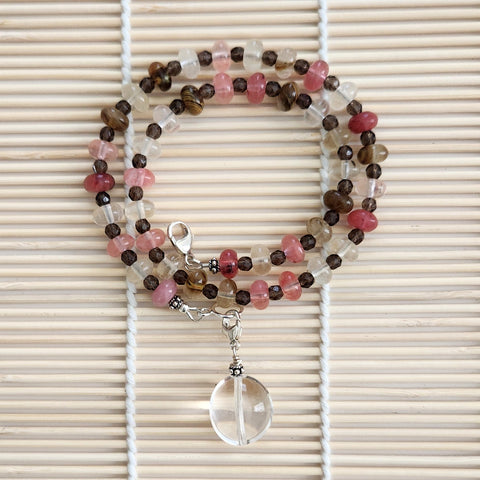 CHERRY & FIRE AGATE NECKLACE - 16IN
