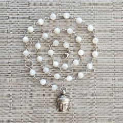 8--MOTHER OF PEARL NECKLACE WITH BUDDHA-16"