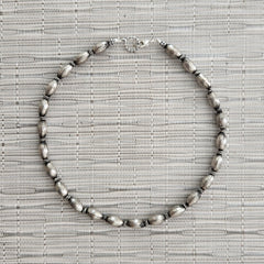 925 SILVER VINTAGE BEAD NECKLACE-16"