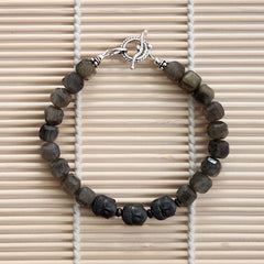 3--LABRADORITE BRACELET WITH BUDDHA BEADS