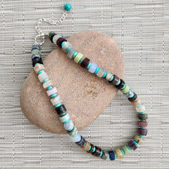 1--MIXED GEMSTONES & SEA SEDIMENT JASPER NECKLACE