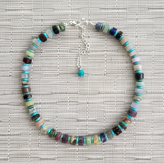 1--MIXED GEMSTONES & SEA SEDIMENT JASPER NECKLACE