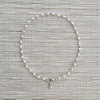 WHITE PEARL NECKLACE WITH 8 POINT STAR-16"