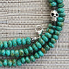 0--TURQUOISE NECKLACE WITH 925 SILVER SKULL BEAD