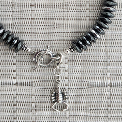 3--HEMATITE BRACELET W/ 925 SCORPION